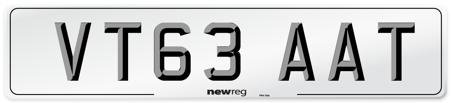 VT63 AAT Number Plate from New Reg